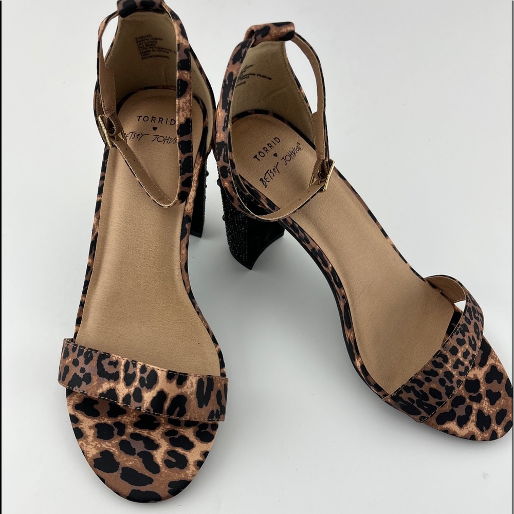 Nwt Betsey Johnson For Torrid Leopard Glitter Heels 10W - Picture 5 of 10